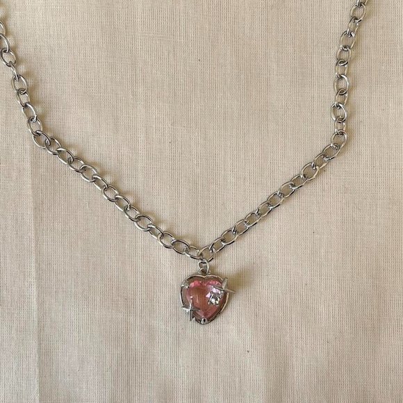 y2k 2000s choker heart crystal star pendant silver necklace - Picture 2 of 8